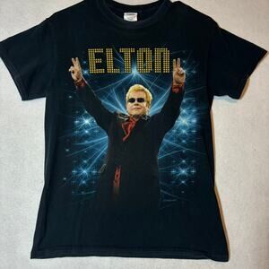 Elton John Tour Shirt Mens S Black Concert 2014 Pop Rock Music Band Merch